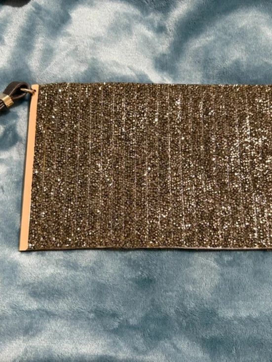 Handbags - Metallic Bronze Rhinestone Evening Clutch Wristlet Bag (11.5" x 6")